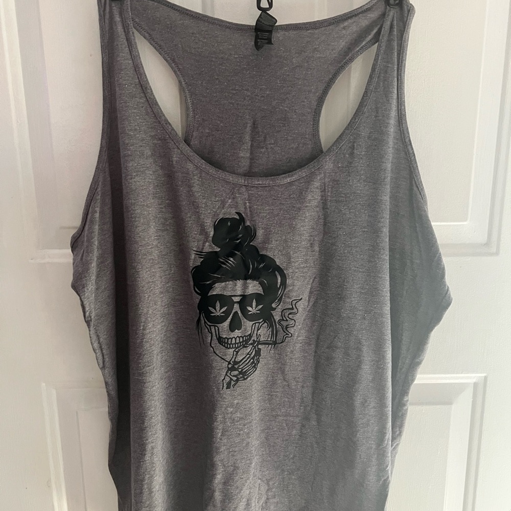 420 Gray Backless Sleeveless Tank Top 2xl